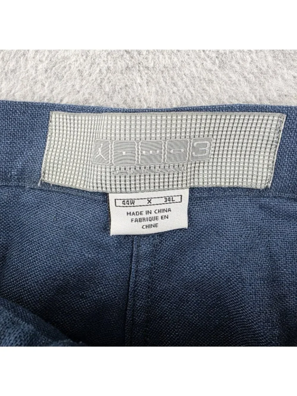 Jordan Two3 Pants Mens 44x34 Blue Linen Cotton Flat Front Tapered NWT